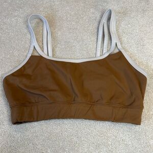 Thrive Societe Sports Bra Brown and White Size M